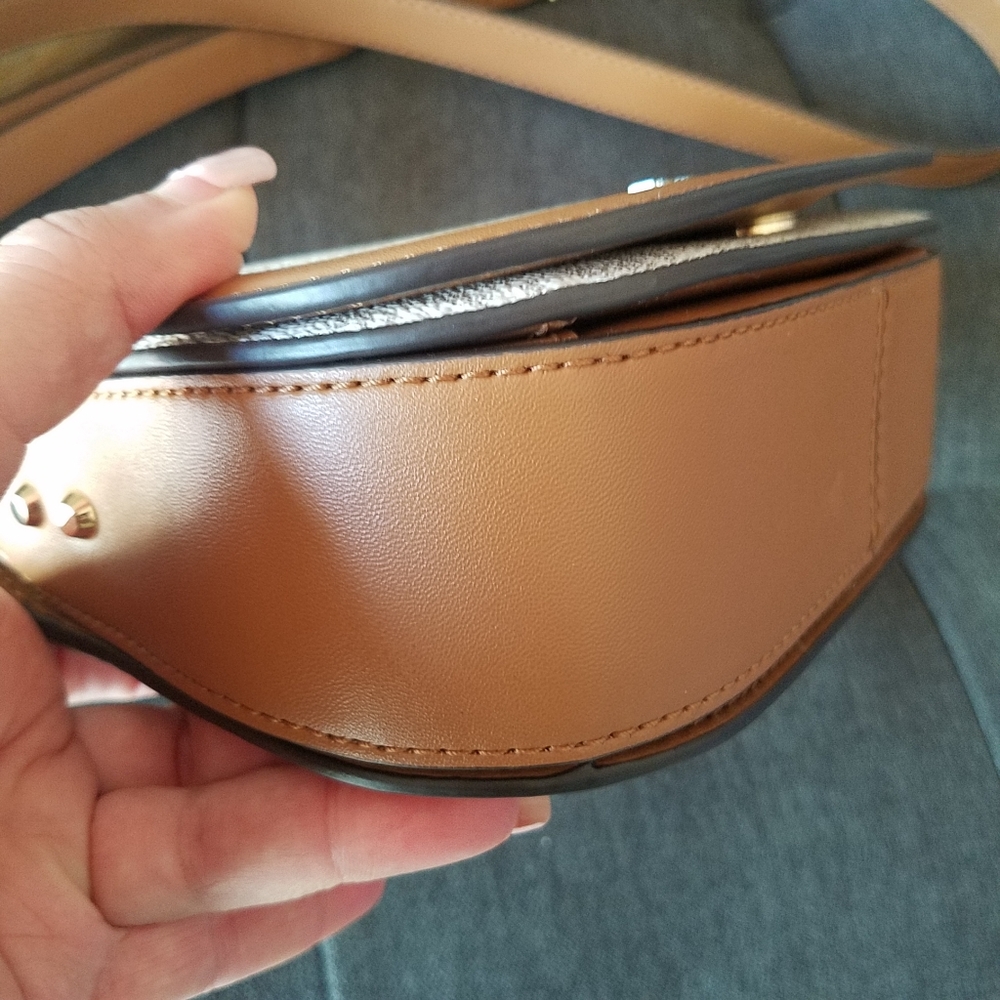 AUTHENTIC Michael Kors Lucie Leather Trim Small Logo Crossbody Bag NEW - Picture 16 of 16